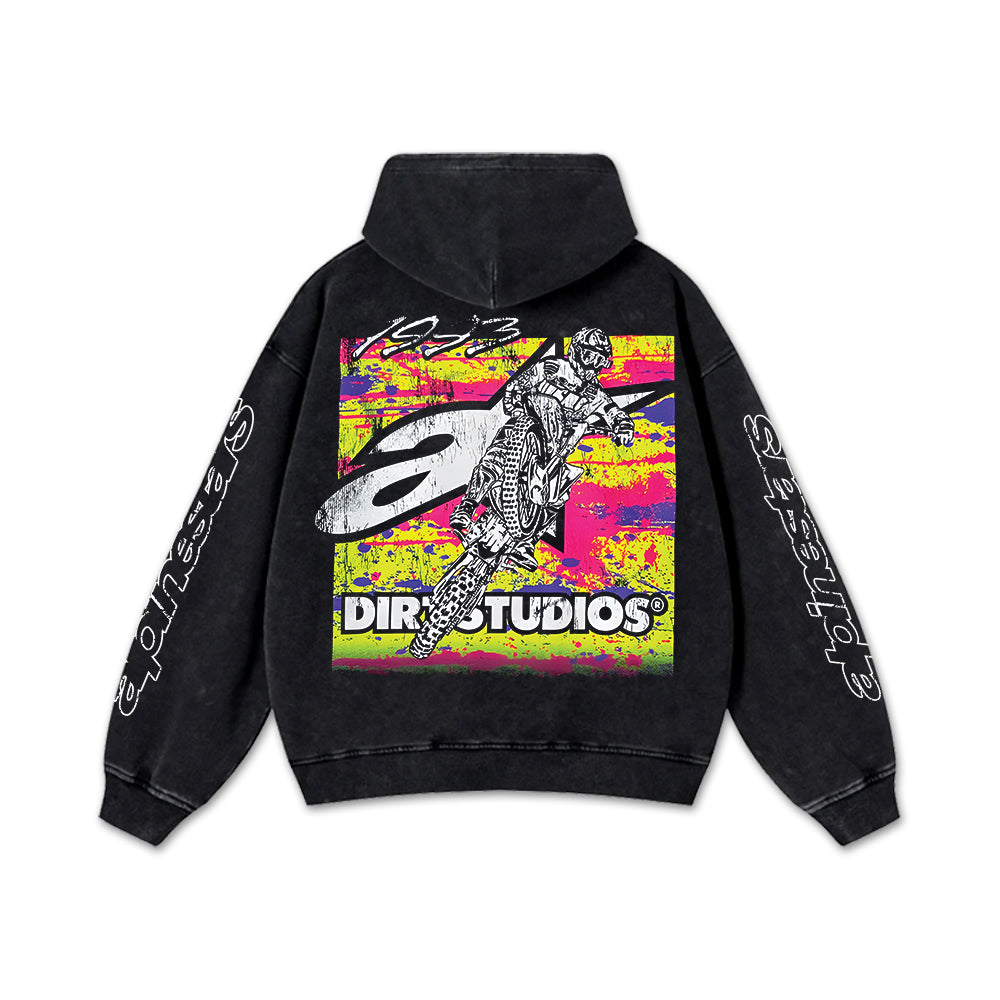 Retro Alpinestars Dirty 1993 Racing Washed Hoodie MotoGP World Champion Enthusiast Apparel Streetwear Rac – image 3