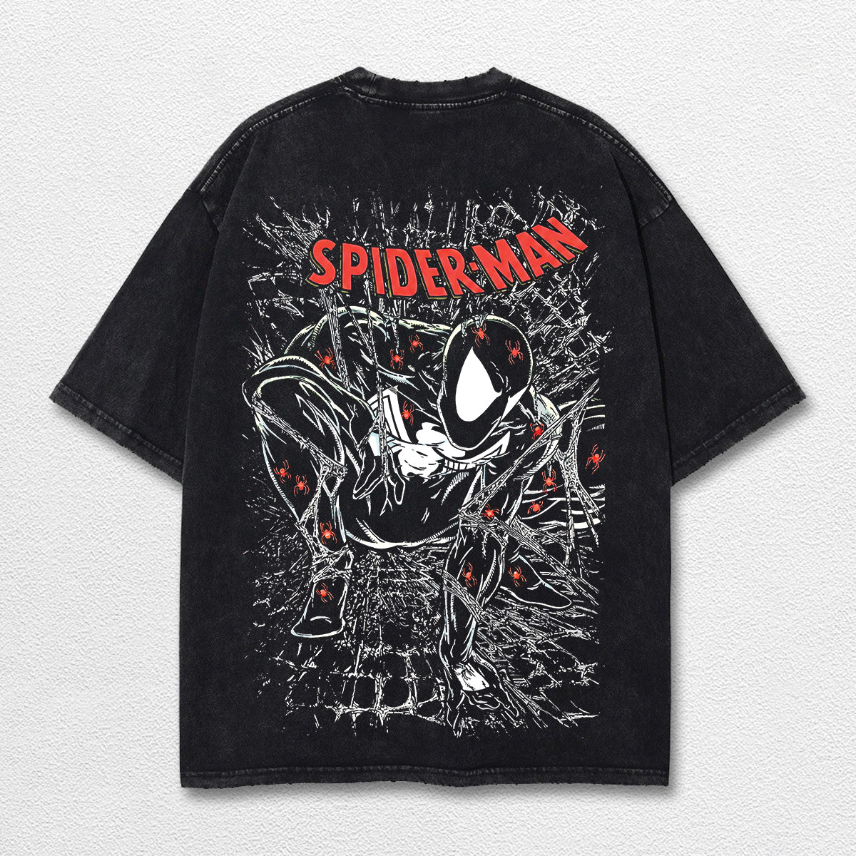 Spider Man Venom Hero Comic Double Printed Oversize Lightweight Acid Washed Tee, Character Marrvel Comics – image 2