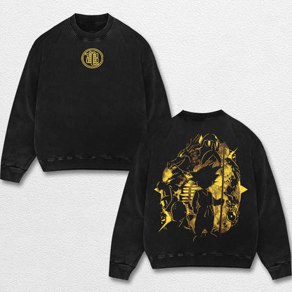 Retro Kid Son GoKu - Dragon Ball Z Oversize Lightweight Acid Washed Hoodie Sweatshirt Tee, Anime Graphic  – image 3