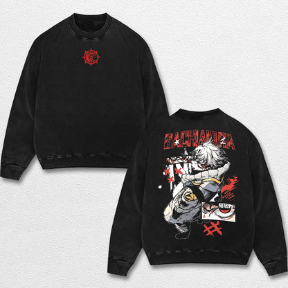 Retro Rudo - Gachiakuta Oversize Lightweight Acid Washed Hoodie Sweatshirt Tee, Anime Graphic Design Unis – image 3