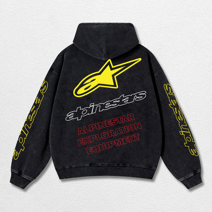 Retro Alpinestars Exploration Equipment Racing Washed Hoodie MotoGP World Champion Enthusiast Apparel Str – image 3