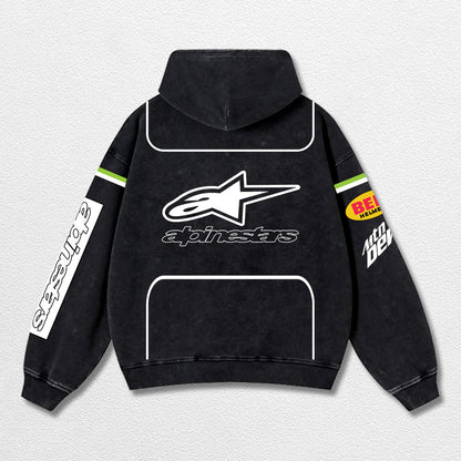 Retro Alpinestars Mountain Dew Racing Washed Hoodie MotoGP World Champion Enthusiast Apparel Streetwear R – image 2