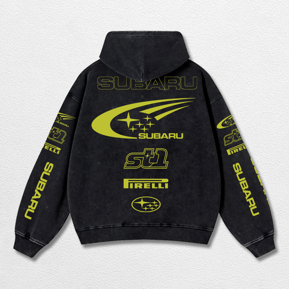 Retro Subaru ST1 Racing Washed Hoodie Fomula 1 World Champion Enthusiast Apparel Streetwear Racing Team S – image 3