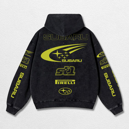Retro Subaru ST1 Racing Washed Hoodie Fomula 1 World Champion Enthusiast Apparel Streetwear Racing Team S – image 3