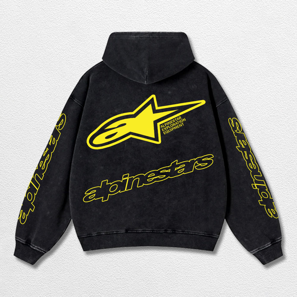Retro Alpinestars Racing Washed Hoodie MotoGP World Champion Enthusiast Apparel Streetwear Racing Team Su – image 2