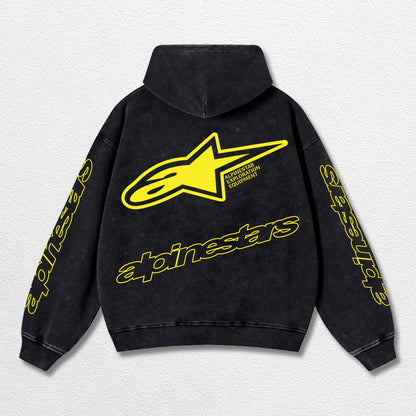 Retro Alpinestars Racing Washed Hoodie MotoGP World Champion Enthusiast Apparel Streetwear Racing Team Su – image 2