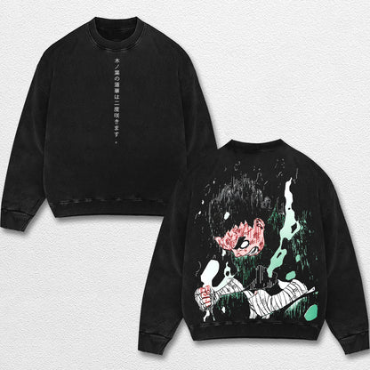 Retro  Rock Lee - Naruto Oversize Lightweight Acid Washed Hoodie Sweatshirt Tee, Anime Graphic Design Uni – image 3