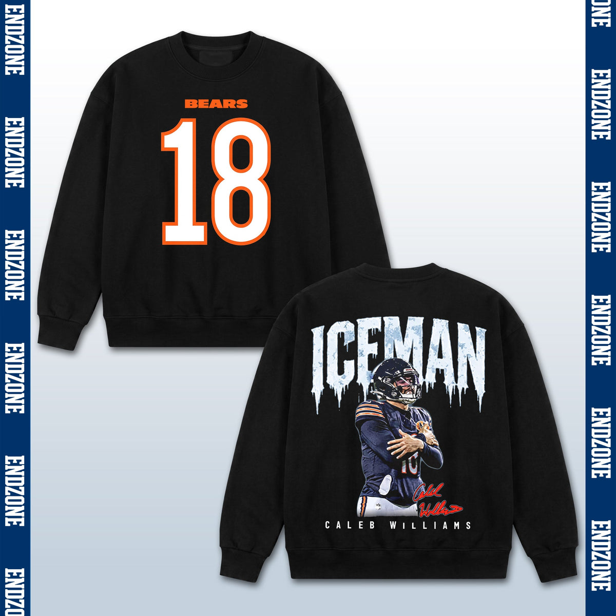 Caleb Williams Chicago Bears #18 Iceman Vintage Graphic Hoodie Sweatshirt T-Shirt, NFL Football – Black