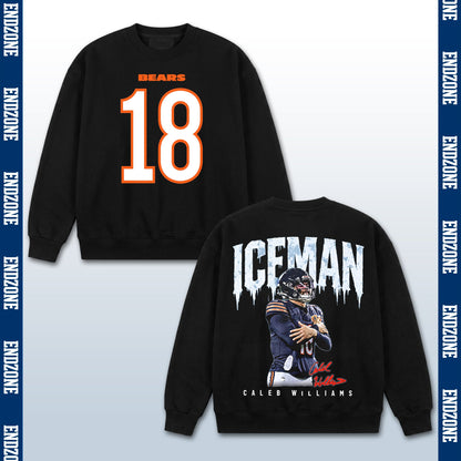 Caleb Williams Chicago Bears #18 Iceman Vintage Graphic Hoodie Sweatshirt T-Shirt, NFL Football – Black