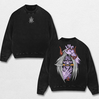 Retro Minato Reaper Death Seal - Naruto Oversize Lightweight Acid Washed Hoodie Sweatshirt Tee, Anime Gra – image 3