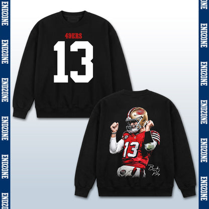 Brock Purdy San Francisco 49ers #13 Vintage Graphic Hoodie Sweatshirt T-Shirt, NFL Football Sea – Black