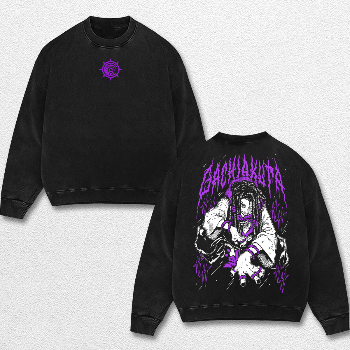 Retro Jabber Wonger - Gachiakuta Oversize Lightweight Acid Washed Hoodie Sweatshirt Tee, Anime Graphic De – image 3
