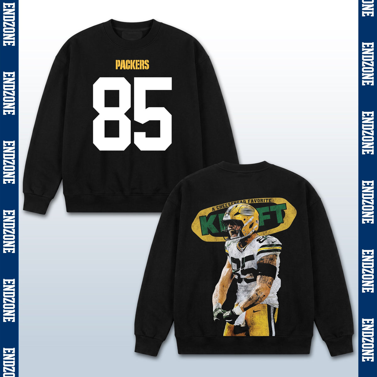 Tucker Kraft Green Bay Packers #85 A Cheesehead Favorite Vintage Graphic Hoodie Sweatshirt T-Sh – Black