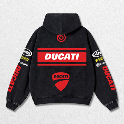 Retro Brembo Ducati Racing Washed Hoodie MotoGP World Champion Enthusiast Apparel Streetwear Racing Team  – image 3