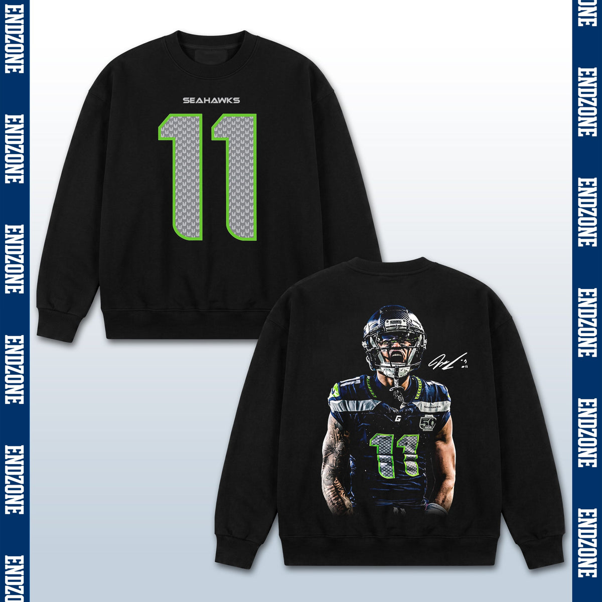 Jaxon Smith-Njigba Seattle Seahawks #11 Yelling Celebration Vintage Graphic Hoodie Sweatshirt T – Black