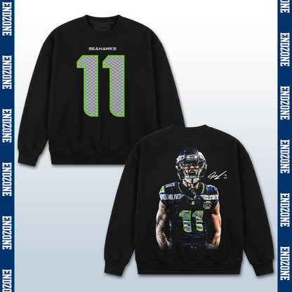 Jaxon Smith-Njigba Seattle Seahawks #11 Yelling Celebration Vintage Graphic Hoodie Sweatshirt T – Black