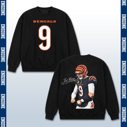 Joe Burrow Cincinnati Bengals #9 Flex Celebration Vintage Graphic Hoodie Sweatshirt T-Shirt, NF – Black