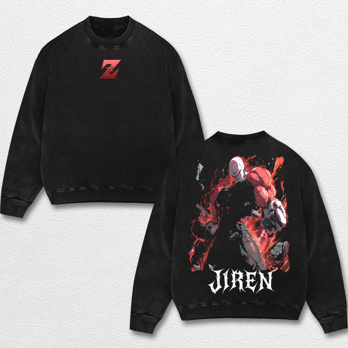 Retro Jiren - Dragon Ball Z Oversize Lightweight Acid Washed Hoodie Sweatshirt Tee, Anime Graphic Design  – image 3