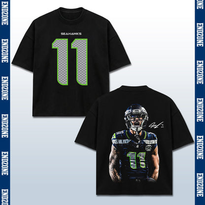 Jaxon Smith-Njigba Seattle Seahawks #11 Yelling Celebration Vintage Graphic Hoodie Sweatshirt T – Black