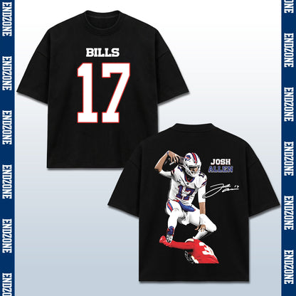 Josh Allen Buffalo Bills #17 Hurdling Tackler Vintage Graphic Hoodie Sweatshirt T-Shirt, NFL Fo – Black