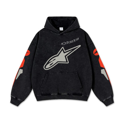 Retro Alpinestars Sport Racing Washed Hoodie MotoGP World Champion Enthusiast Apparel Streetwear Racing T – image 2