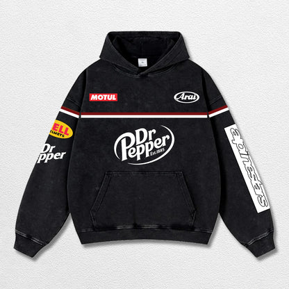 Retro Alpinestars Dr Pepper Racing Washed Hoodie MotoGP World Champion Enthusiast Apparel Streetwear Raci – image 2