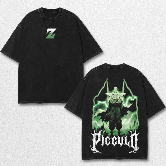 Retro Piccolo- Dragon Ball Z Oversize Lightweight Acid Washed Hoodie Sweatshirt Tee, Anime Graphic Design – image 1