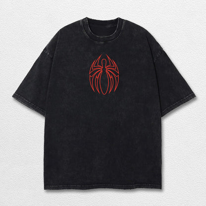 Spider Man Perfect Pose Hero Comic Double Printed Oversize Lightweight Acid Washed Tee, Character Marrvel – image 3