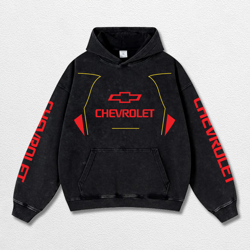 Retro 22 Chevrolet Racing Washed Hoodie MotoGP World Champion Enthusiast Apparel Streetwear Racing Team S – image 3