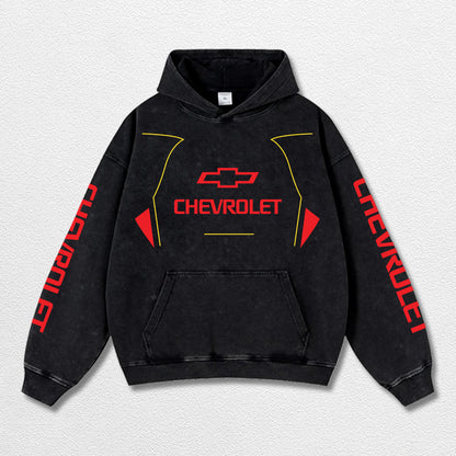Retro 22 Chevrolet Racing Washed Hoodie MotoGP World Champion Enthusiast Apparel Streetwear Racing Team S – image 3