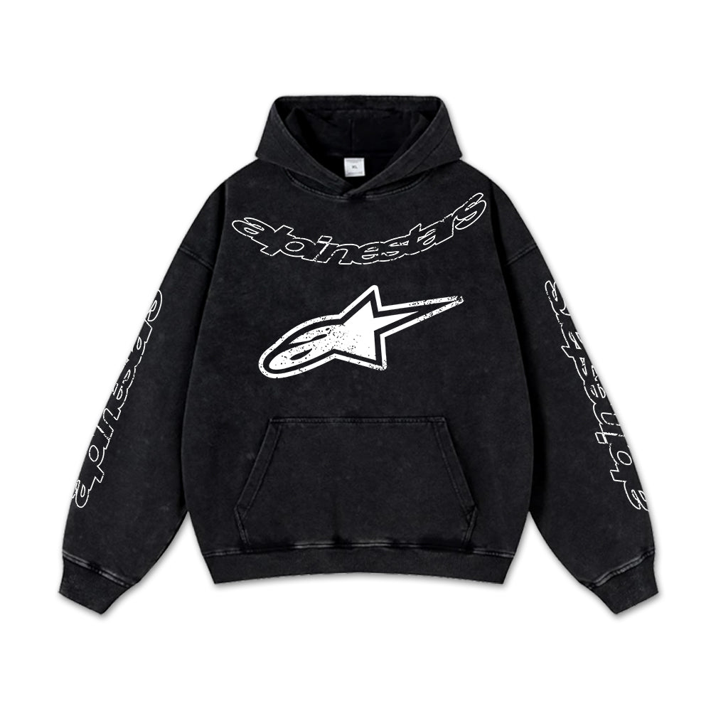 Retro Alpinestars Dirty 1993 Racing Washed Hoodie MotoGP World Champion Enthusiast Apparel Streetwear Rac – image 2