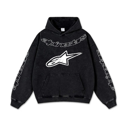 Retro Alpinestars Dirty 1993 Racing Washed Hoodie MotoGP World Champion Enthusiast Apparel Streetwear Rac – image 2