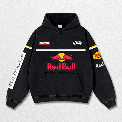 Retro Alpinestars Red Bull Racing Washed Hoodie MotoGP World Champion Enthusiast Apparel Streetwear Racin – image 3
