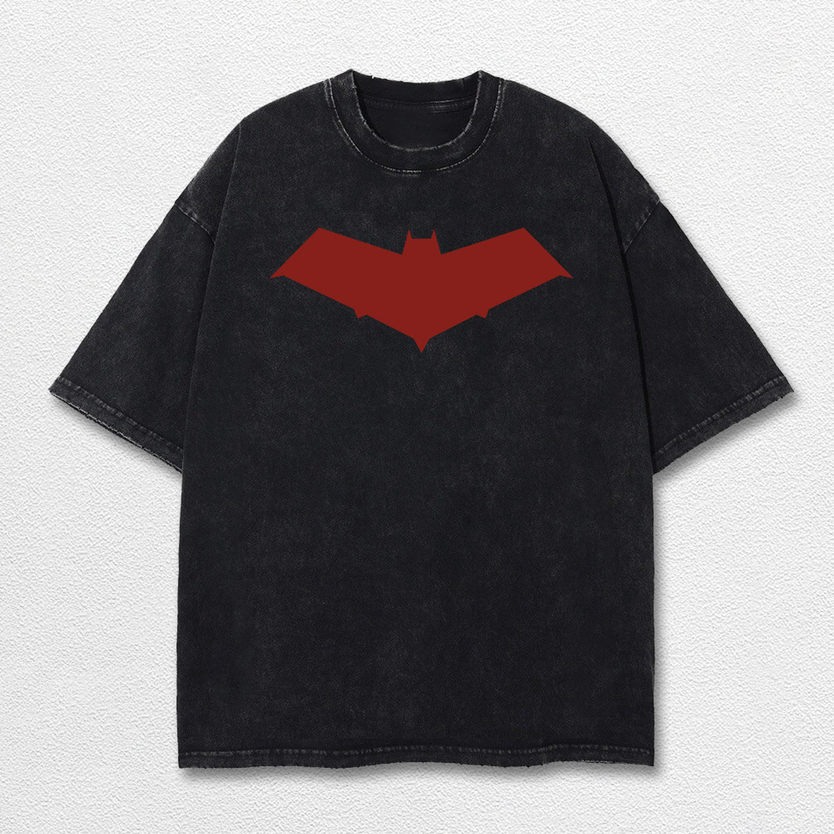 Red Hood Superhero DC Comic Double Printed Oversize Lightweight Acid Washed Tee, Character Comics TV Seri – image 3