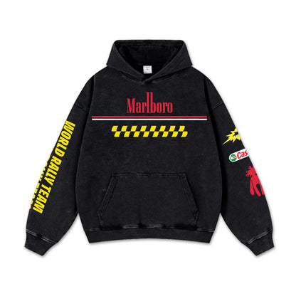 Retro Marlboro World Rally Team Racing Washed Hoodie F1 World Champion Enthusiast Apparel Streetwear Raci – image 2