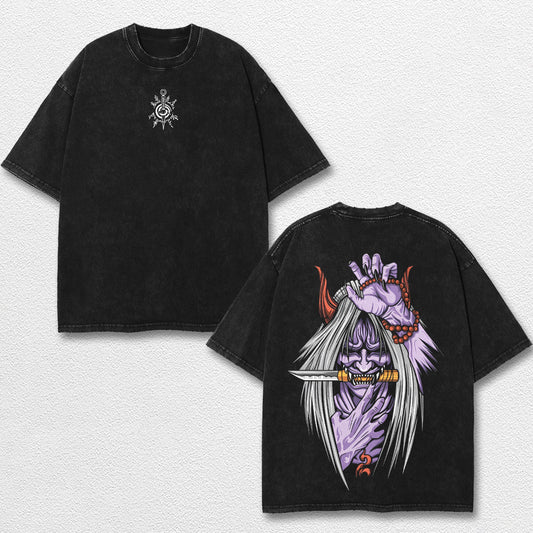Retro Minato Reaper Death Seal - Naruto Oversize Lightweight Acid Washed Hoodie Sweatshirt Tee, Anime Gra – image 1