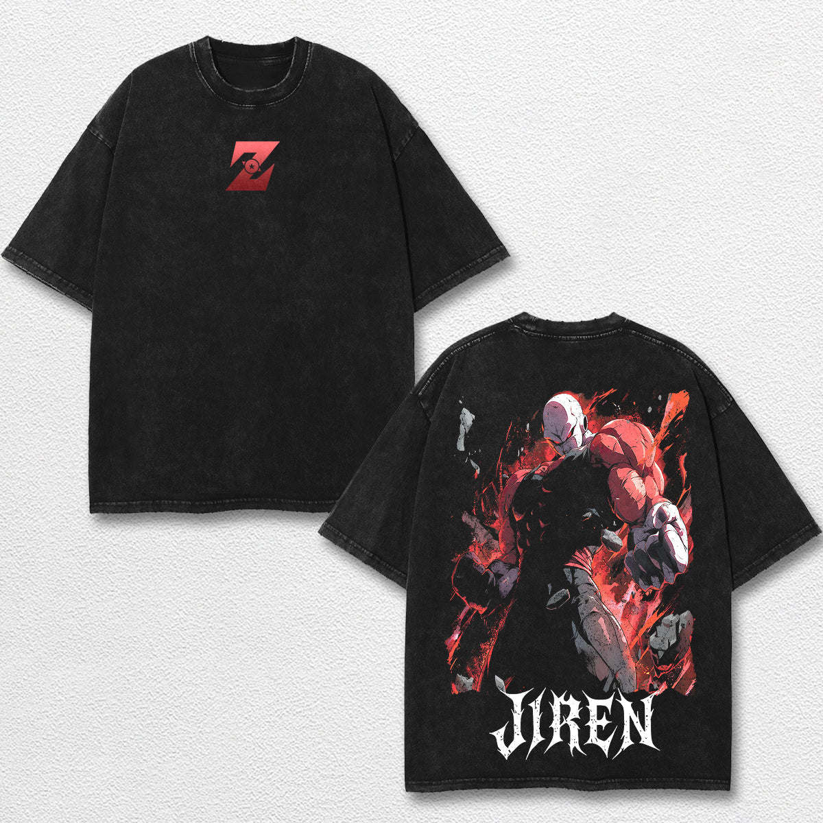 Retro Jiren - Dragon Ball Z Oversize Lightweight Acid Washed Hoodie Sweatshirt Tee, Anime Graphic Design  – image 1