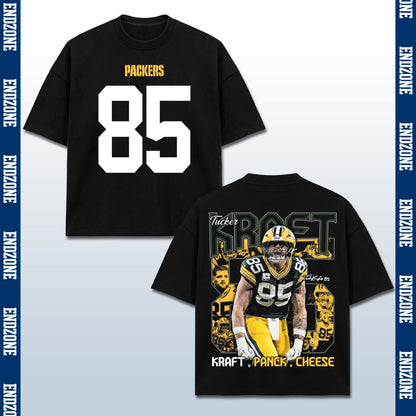 Tucker Kraft Green Bay Packers #85 Kraft, Panck, Cheese Vintage Graphic Hoodie Sweatshirt T-Shi – Black