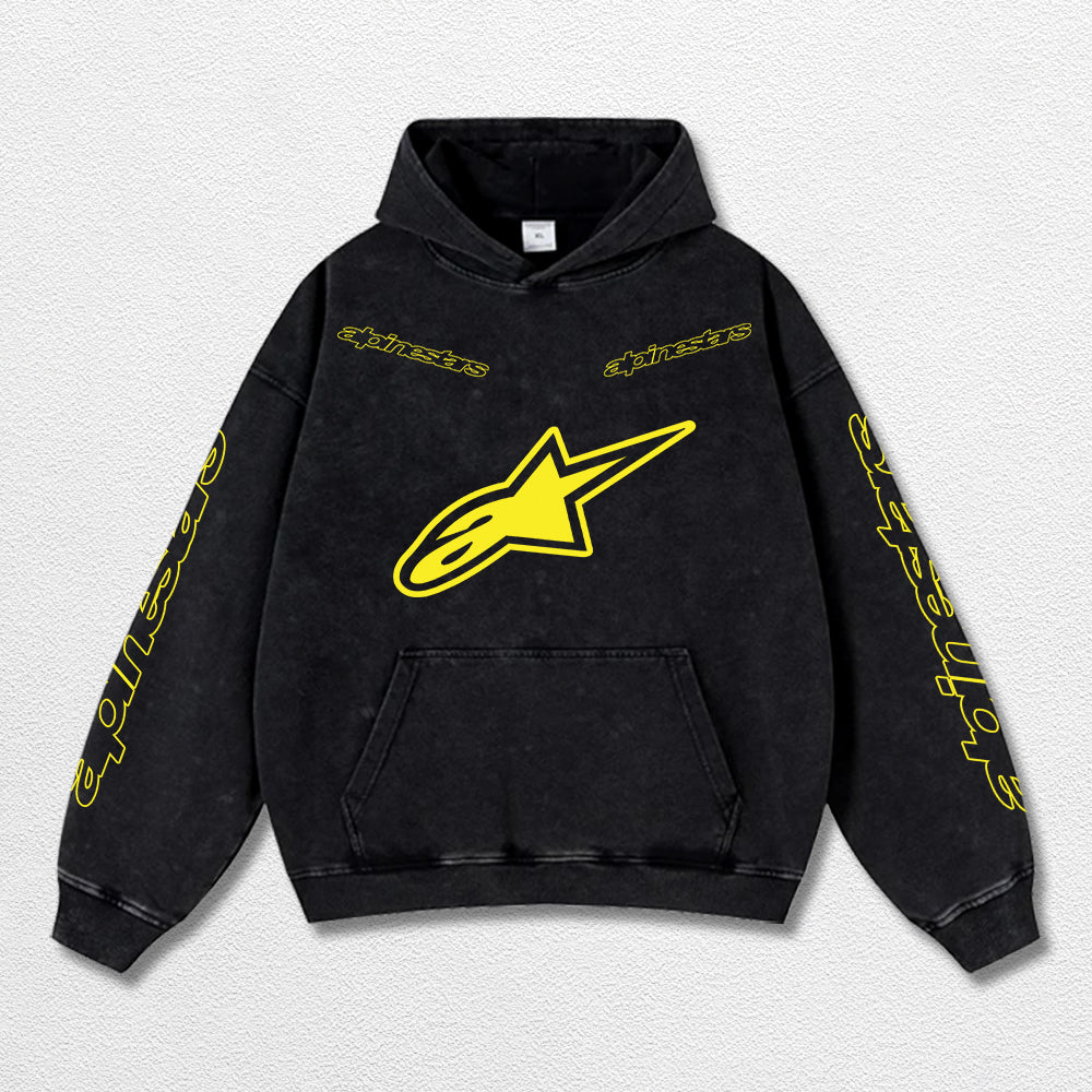 Retro Alpinestars Exploration Equipment Racing Washed Hoodie MotoGP World Champion Enthusiast Apparel Str – image 2