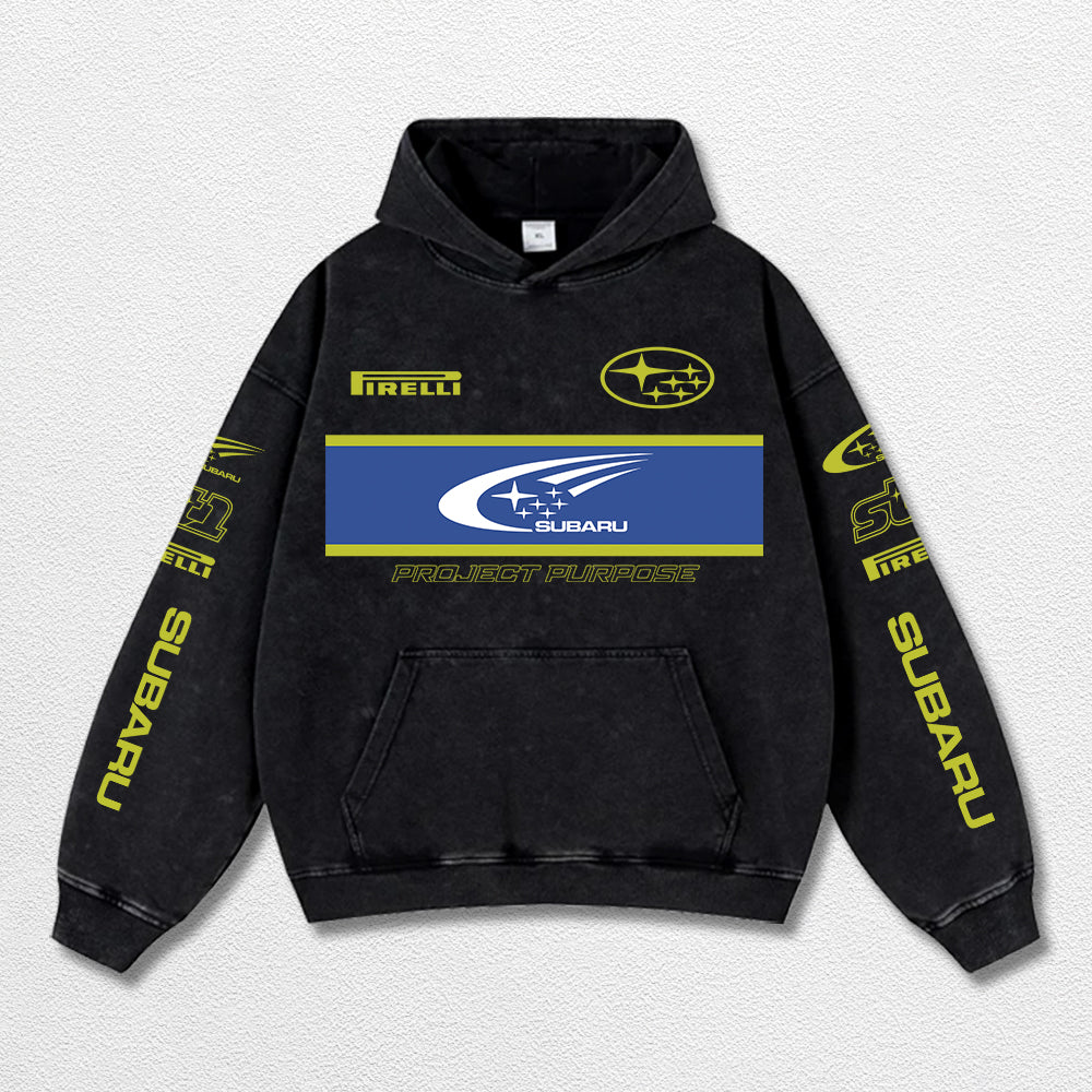 Retro Subaru ST1 Racing Washed Hoodie Fomula 1 World Champion Enthusiast Apparel Streetwear Racing Team S – image 2