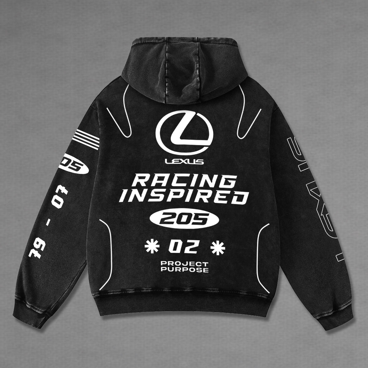 Lexus 205 Biker Hoodie Washed Vintage MotoGP Racing Streetwear, Motorcycle Graphic Hoodie Unisex, Designe – image 3