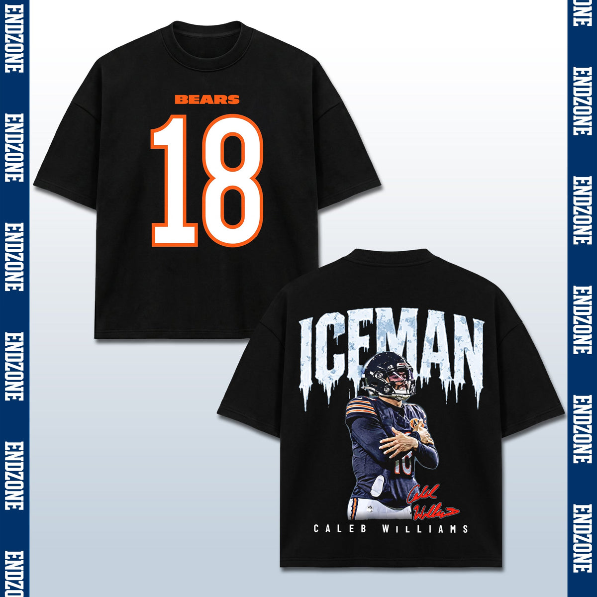 Caleb Williams Chicago Bears #18 Iceman Vintage Graphic Hoodie Sweatshirt T-Shirt, NFL Football – Black