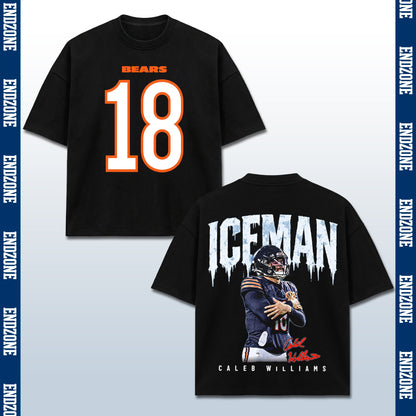 Caleb Williams Chicago Bears #18 Iceman Vintage Graphic Hoodie Sweatshirt T-Shirt, NFL Football – Black