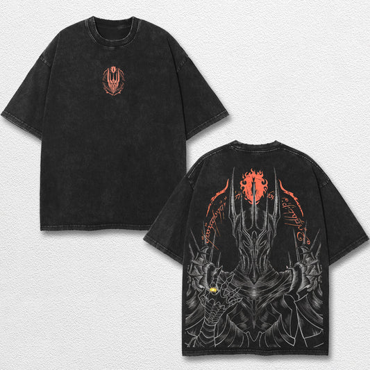 Retro The Lord of the Rings Sauron Shirt – Eye of Sauron Graphic Tee, Dark Fantasy Oversized T Shirt for  – image 1