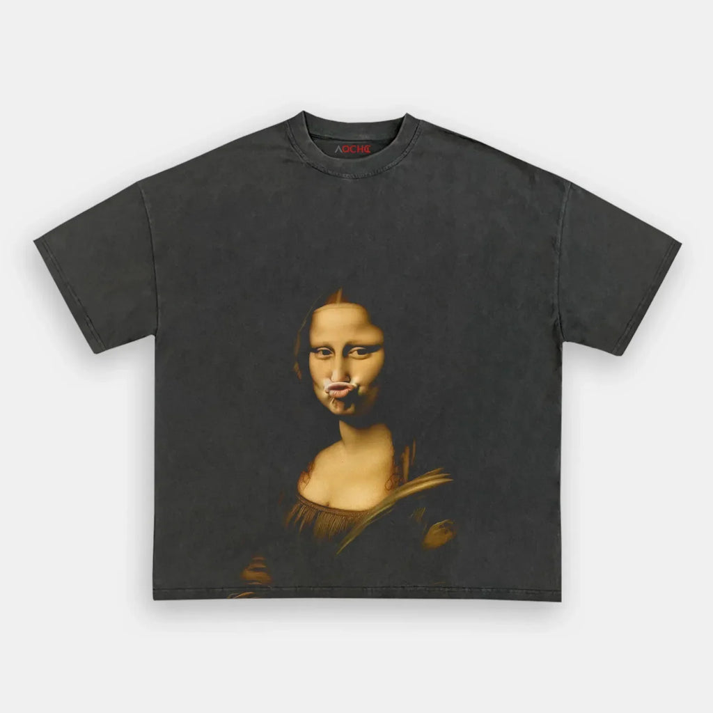 AQCHIC Mona Lisa 3.0 Unisex Graphic Heavyweight Cotton Shirt