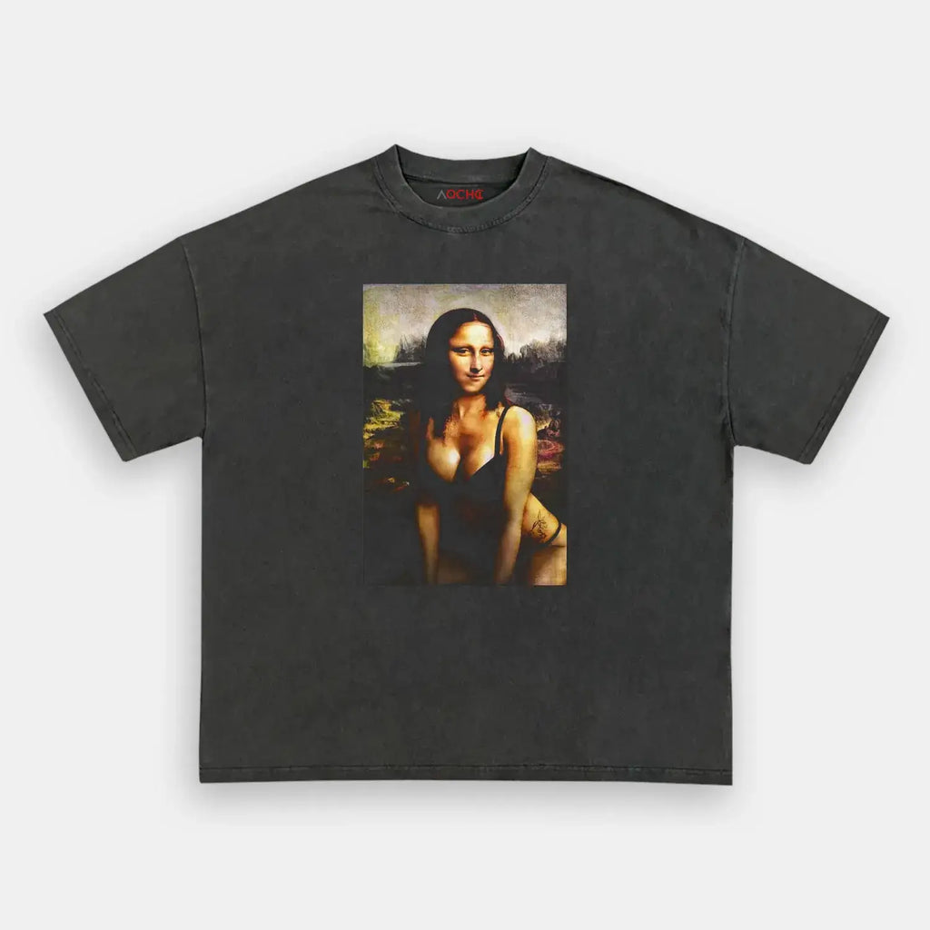 AQCHIC MONA LISA Unisex Graphic Heavyweight Cotton Shirt