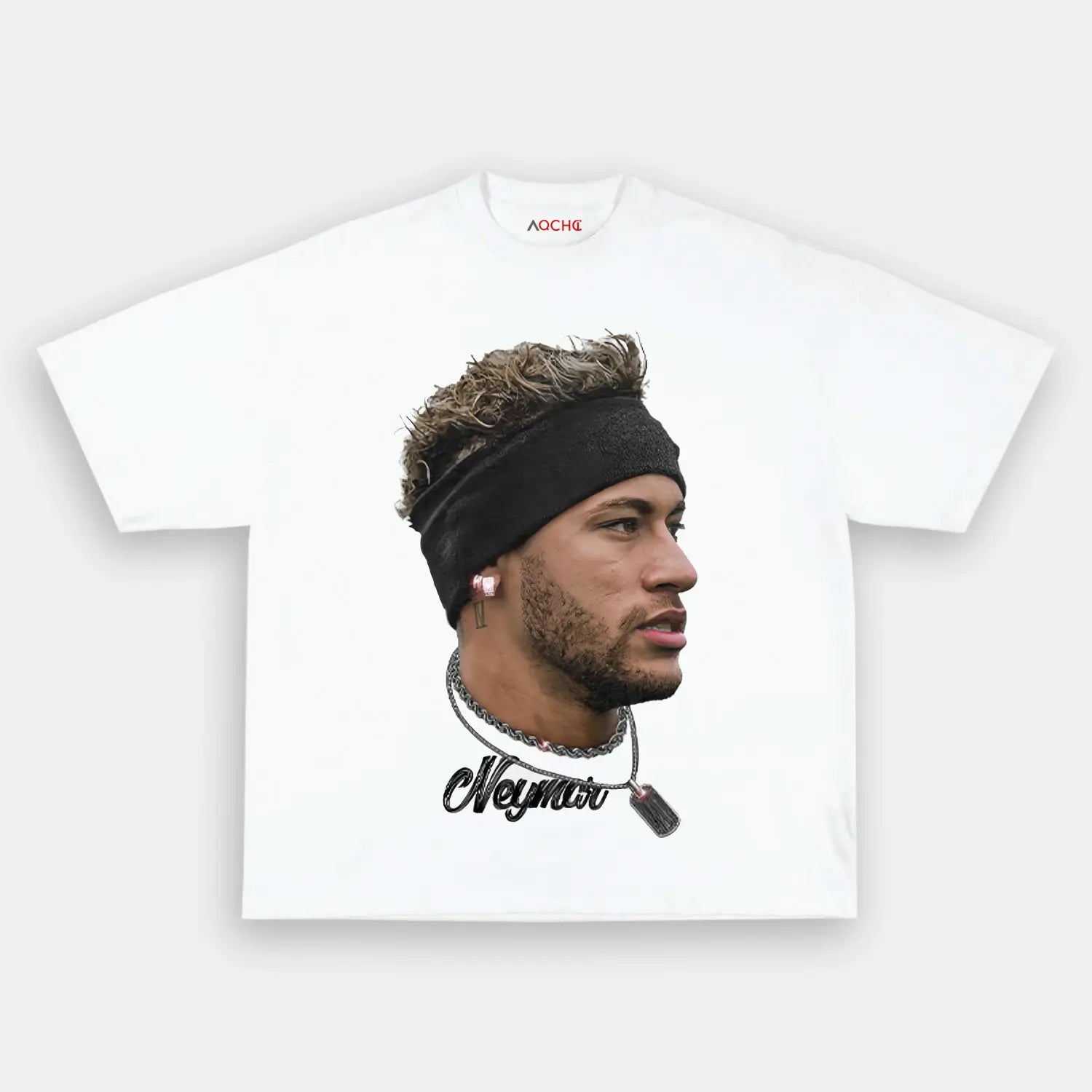 AQCHIC Big Face Neymar Unisex Graphic Heavyweight Cotton Shirt