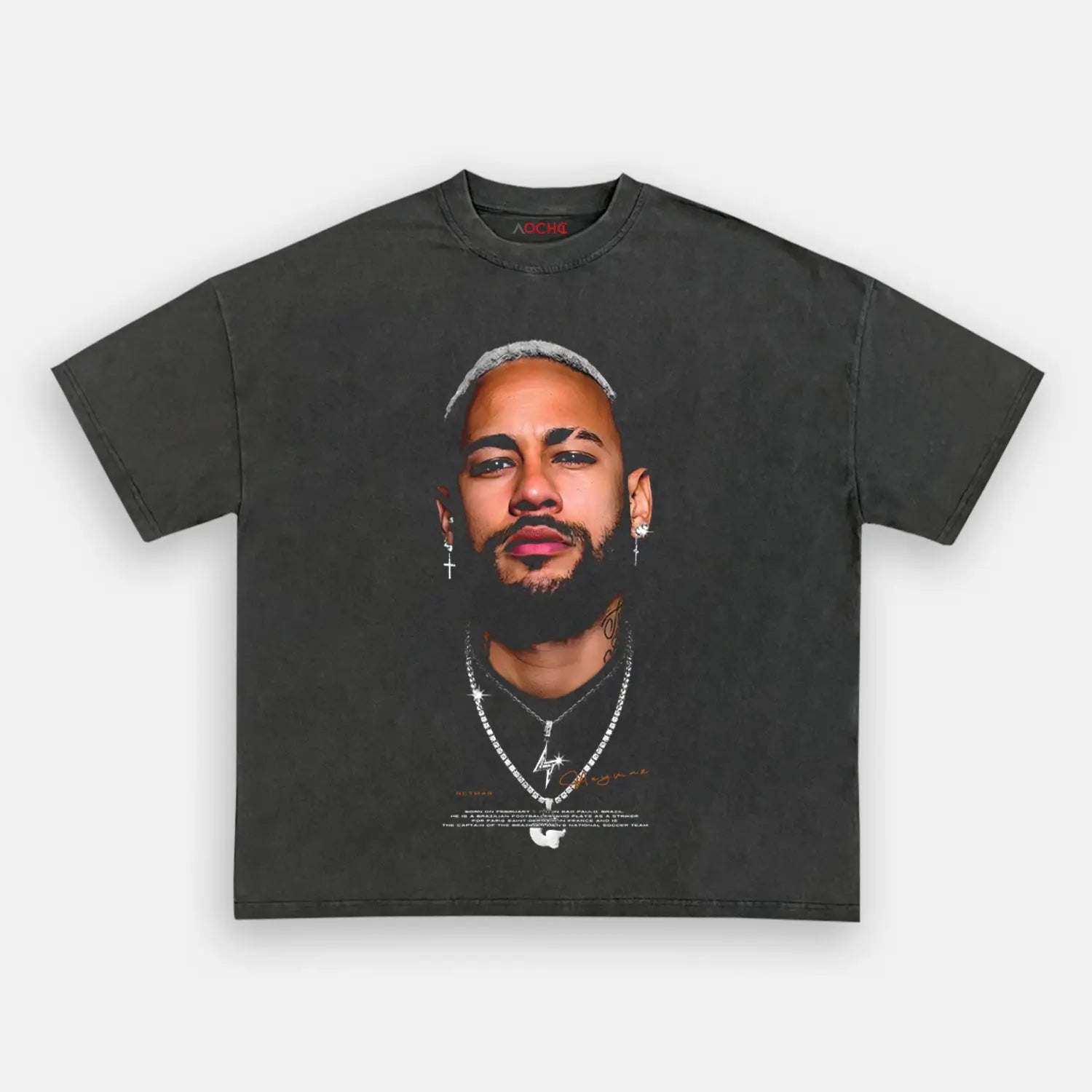 AQCHIC Neymar Big Faces Unisex Graphic Heavyweight Cotton Shirt