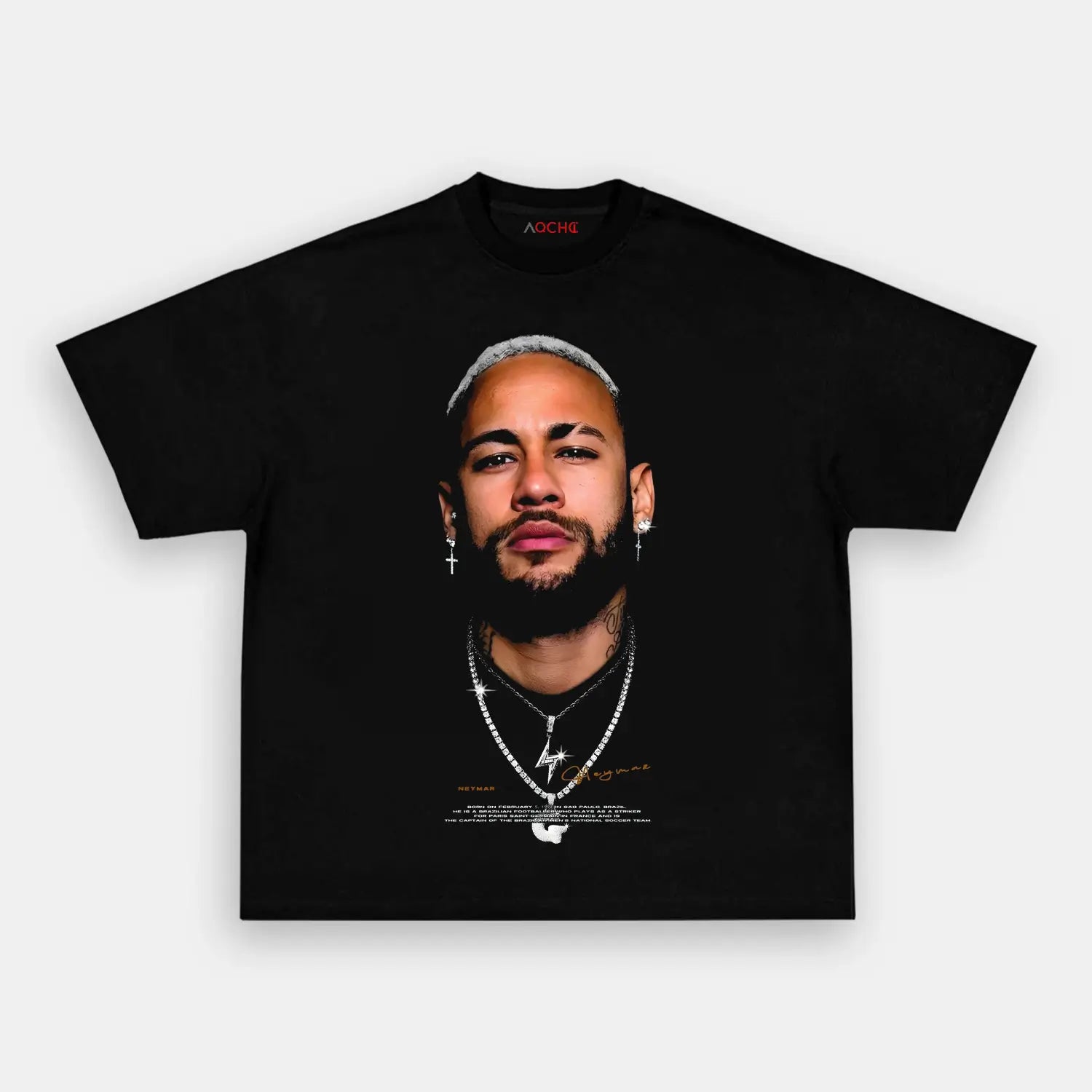AQCHIC Neymar Big Faces Unisex Graphic Heavyweight Cotton Shirt