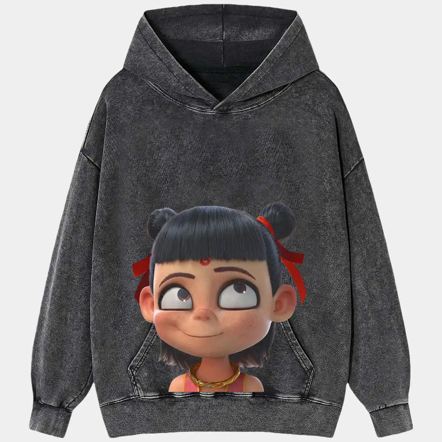 AQCHIC Ne Zha Big Face V2 Unisex Graphic Heavyweight Cotton Shirt